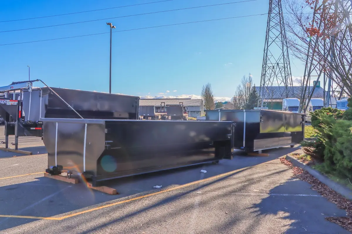 Roll-off dumpster ready for waste disposal at job site for 10 Yard Dumpster Rental in Greenwood